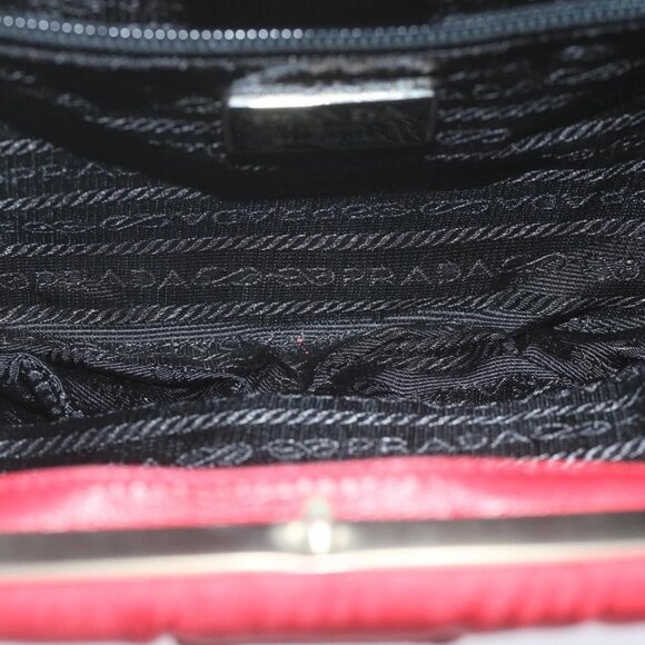 PRADA Chain Shoulder Bag Nylon Red Auth - Picture 11 of 14